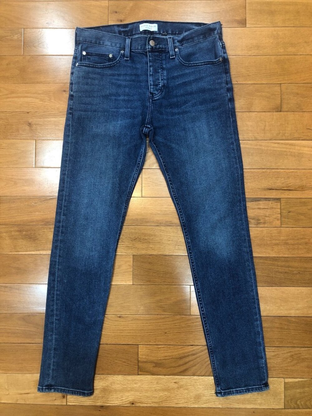 Five Four Sotto Slim Fit Button Fly Blue Jeans Men's Size 32 x 31 Designer Denim